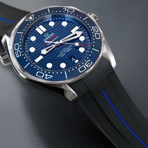 rubber strap omega seamaster 300|Omega Seamaster 300 silicone strap.